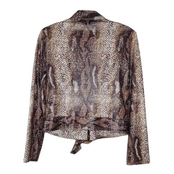 Joseph Ribkoff Snake Print Belted Zip Up Jacket Women's Size 12 - Picture 2 of 6